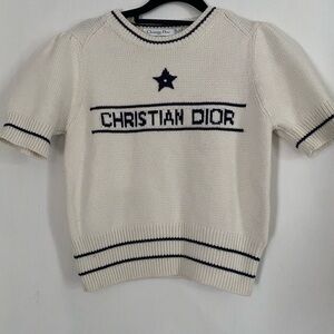 Dior White and Black Sweater Top